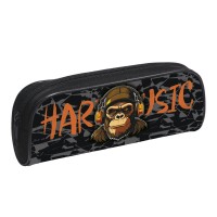 Пенал 1 отделение мягкий 20x9,5х4см Hello monkey печать на ткани с кедером К-14 Пчелка