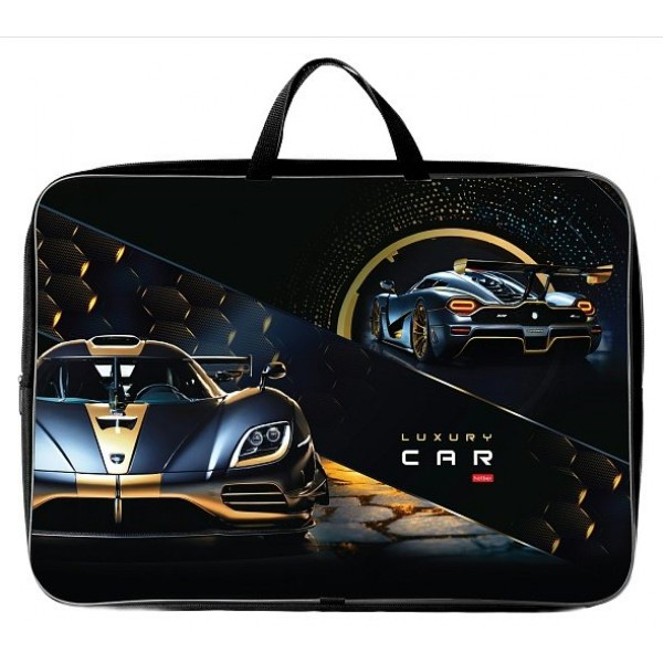 Папка для тетрадей А3 47,5х34,5см Luxury car с ручками, текстиль, расширение 4см NSn_33102 Хатбер  091228