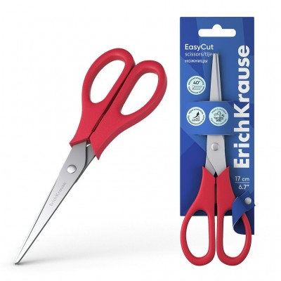 Ножницы канцелярские 17см EasyCut ассорти, блистер 60837 ErichKrause 12/240