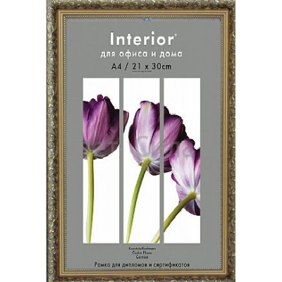 Фоторамка пластиковая 21х30 Interior Office золото 786 серия 7 Б0030736 Image art