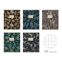 Тетрадь 48 листов А5 клетка Floral pattern матовая ламинация софт-тач, фольга золото, 70г/м2 7-48-1371 Bruno Visconti 5/60