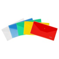 Папка конверт на кнопке С6 180мкм прозрачная, ассорти ММ-31594 Стамм 5/125 368374