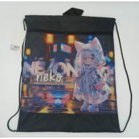 Мешок для сменной обуви 37х47см Neko с петлей, карман на молнии СДС-713 Пчелка Мешок для сменной обуви 37х47см Neko с петлей, карман на молнии СДС-713 Пчелка