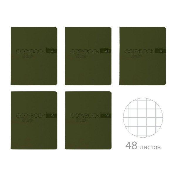 Тетрадь 48 листов А5 клетка My color хаки, ВДЛ, 60г/м2 7-48-1378 Bruno Visconti 5/60