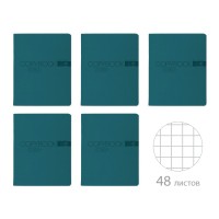 Тетрадь 48 листов А5 клетка My color лазурь, ВДЛ, 60г/м2 7-48-1380 Bruno Visconti 5/60