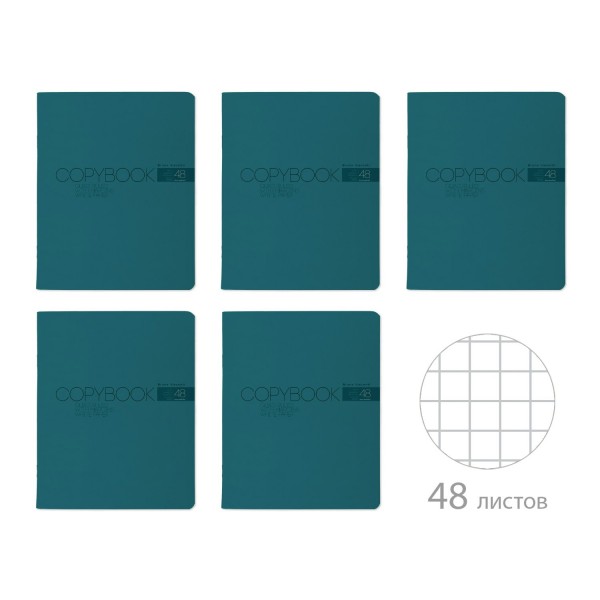 Тетрадь 48 листов А5 клетка My color лазурь, ВДЛ, 60г/м2 7-48-1380 Bruno Visconti 5/60