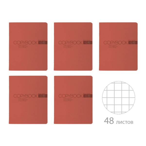 Тетрадь 48 листов А5 клетка My color коралл, ВДЛ, 60г/м2 7-48-1381 Bruno Visconti 5/60