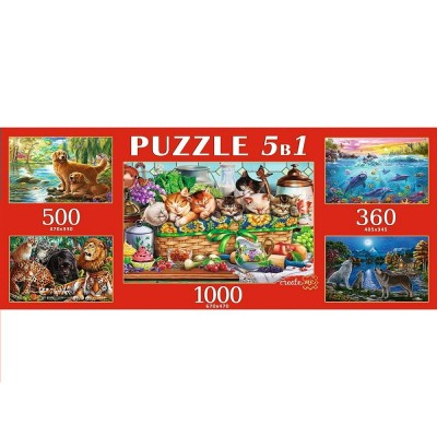 Рыжий кот Пазл 2720 Artpuzzle Набор пазлов 5 в 1. Удивительный мир животных ПМК-4550 Россия