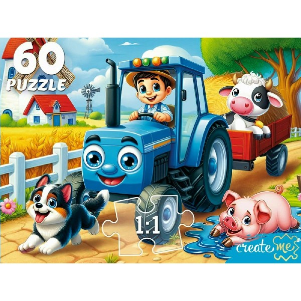 Рыжий кот Пазл 60  Веселый трактор и компания Ф60-4527 Россия