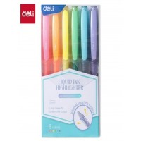 Маркер текстовой Набор 6 цветов жидкие чернила, флуорисцентные цвета  Deli 24/144 EU300