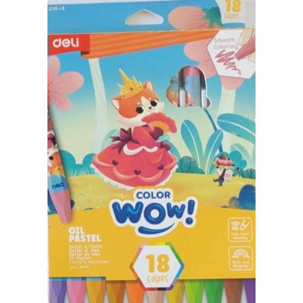 Пастель масляная 18 цветов Colorwow! картонная упаковка  Deli