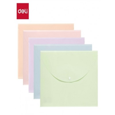 Папка конверт на кнопке 160мкм Colorful ассорти  Deli  EF104