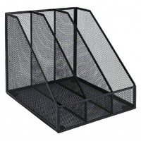 Лоток вертикальный 3 секции 235х258х255мм черный, металлический  Deli  78985