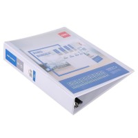 Папка 4 кольца А4 1300мкм белый  Deli  E5615N