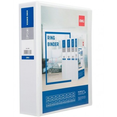 Папка 4 кольца А4 130мкм белый Deli E5618N Папка 4 кольца А4 130мкм белый Deli E5618N