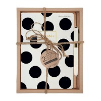 Набор подарочный тетрадь 48 листов А5 клетка Black polka dot 2шт + ручка шариковая Monaco 7-40-001/117-3 Bruno Visconti