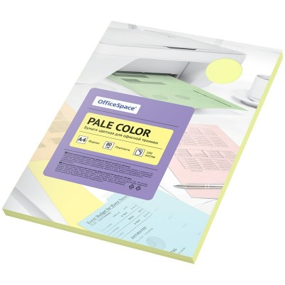 Бумага для ксерокса цветная А4 100 листов 80г/м2 желтый Pale Color PC_38232 OfficeSpace  315729
