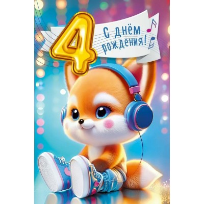 Мир поздравлений/Откр. С днем рождения! 4 годика/7.0000261/