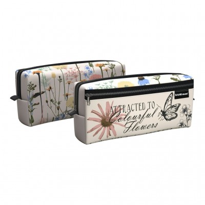 Пенал мягкий 2 отделения 21х10х5см квадро Wild Flowers 57184 ErichKrause