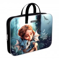Папка на молнии А4+ 36х29см текстиль Magic Pet с ручками, расширение 7см 62911 ErichKrause