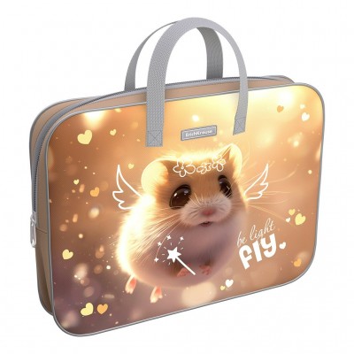 Папка на молнии А4+ 36х29см текстиль Fluffy с ручками, расширение 7см 62913 ErichKrause