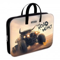 Папка на молнии А4+ 36х29см текстиль Road Beast с ручками, расширение 7см 62915 ErichKrause