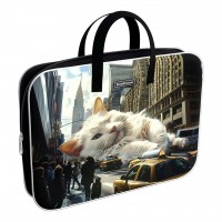 Папка на молнии А4+ 36х29см текстиль Big City Cats с ручками, расширение 7см 62918 ErichKrause