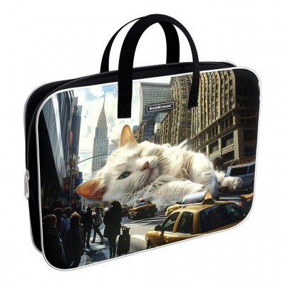 Папка на молнии А4+ 36х29см текстиль Big City Cats с ручками, расширение 7см 62918 ErichKrause