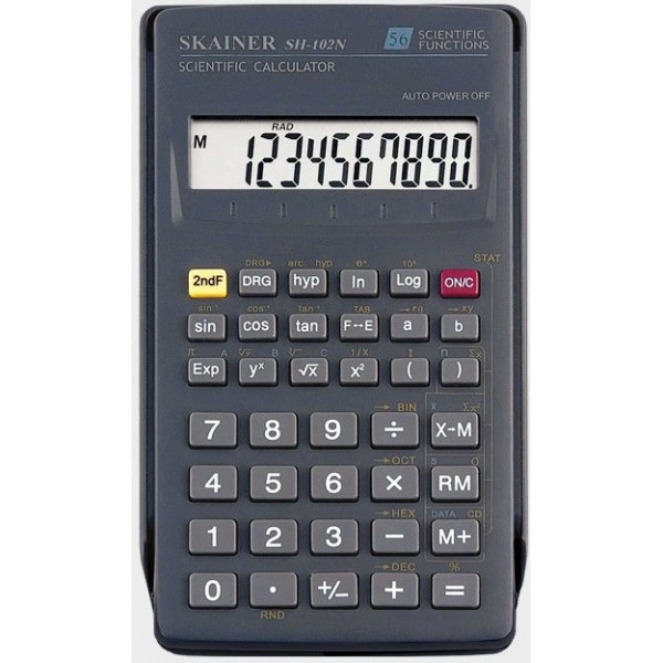 Калькулятор 10-разрядный 71x134x12мм черный, научный SH-102N Skainer  030/2000