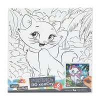 Картина по контурам холст на подрамнике 15х15 Кошечка Мари 6 цветов CANV15X15-122862 МультиАрт