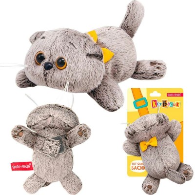 Budi Basa Игрушка   Кот Басик с бантиком лежачий на липучке, мягкая, 13 см Kta-002 Китай