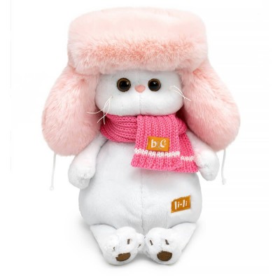 Budi Basa Игрушка   Кошечка Ли - Ли в меховой шапке и шарфе, мягкая, 24 см LK24-166 Россия