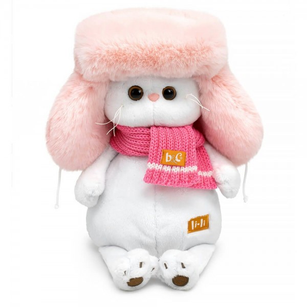 Budi Basa Игрушка   Кошечка Ли - Ли в меховой шапке и шарфе, мягкая, 24 см LK24-166 Россия