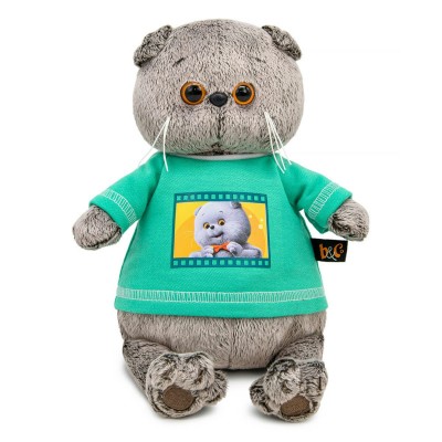 Budi Basa Игрушка  МультСериал Кот Басик в лонгсливе с принтом/мягкая, 19 см Ksm19-004 Россия