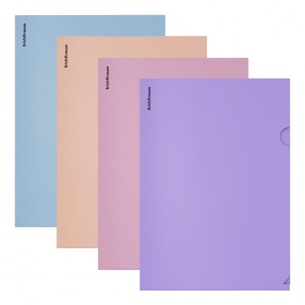 Папка уголок А4 180мкм Soft Manga непрозрачная, софт-тач, ассорти 61135 ErichKrause 12/300