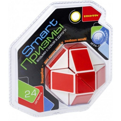 BONDIBON Игрушка 2 Головоломка Smart Призмы. Змейка/24 сегмента, красно - белая ВВ5278 Китай