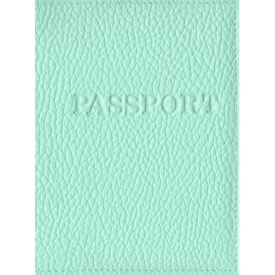 Обложка для паспорта Passport кожа флоттер, мята, тиснение ОП-5454 Миленд