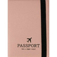 Обложка для паспорта Рейс с отсеком для карт, на резинке, розовый ОП-9639 Миленд
