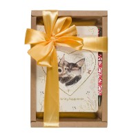 Набор подарочный ежедневник недатированный А6+ кожзам Love me Котики приносят счастье + ручка шариковая синяя 0,7мм 3-742/08-5 Bruno Visconti