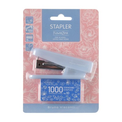 Степлер №10 FlowerZefir + 1000 скоб блистер 46-0004 Bruno Visconti 12/144