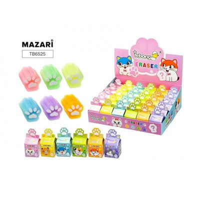 Ластик ПВХ Лапки 3х2,5х2,5см ассорти ТВ6525 Mazari