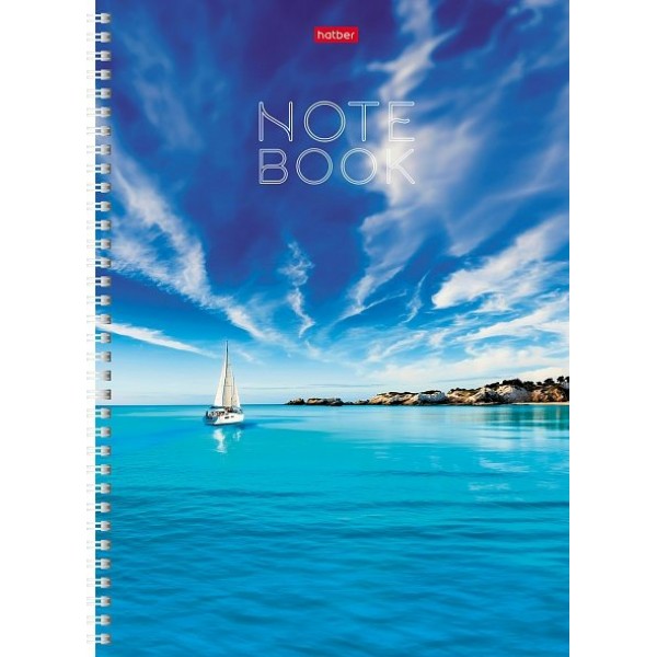 Тетрадь 120 листов А4 клетка, твердая обложка Белеет парус перфорация на отрыв, ламинация софт-тач, многоцветный срез 120Тт4В1гр_32818 Хатбер  089439