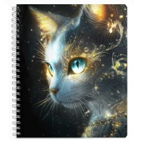 Тетрадь 80 листов А5+ клетка гребень Copybook Астральный кот фольга, выборочный твин УФ-лак 68516 Феникс 5/40