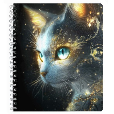 Тетрадь 80 листов А5+ клетка гребень Copybook Астральный кот фольга, выборочный твин УФ-лак 68516 Феникс 5/40 '08944