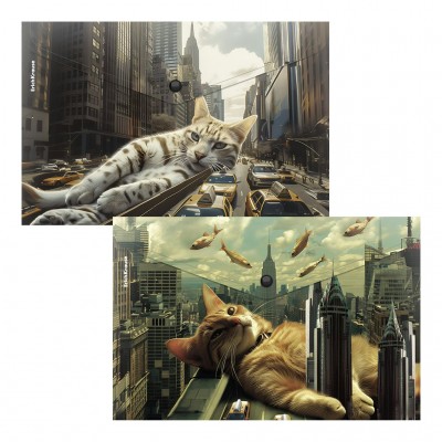 Папка конверт на кнопке A4 Big City Cats ассорти 63511 ErichKrause