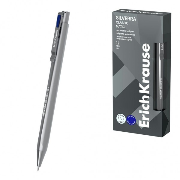 Ручка шариковая автоматическая Silverra Matic Classic Super Glide Technology синяя 0,7мм 63132 ErichKrause 12/144/1728