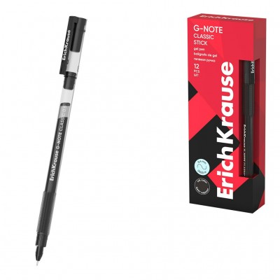 Ручка гелевая G-Note Stick Classic черная 0,5мм 63690 ErichKrause 12/144/1728 63690