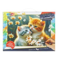 Картина по номерам холст на подрамнике 30х40 Котики частичное заполнение CANV30X40-PART-122099 МультиАрт Картина по номерам холст на подрамнике 30х40 Котики частичное заполнение CANV30X40-PART-122099 МультиАрт