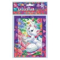 Мозаика алмазная на картоне 10х15 Кошечка Мари частичная выкладка АМ10х15-122856 МультиАрт