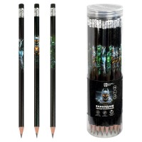 Карандаш чернографитный HB Роботы круглый, заточенный, с ластиком, ассорти 70083 Феникс 36/1800